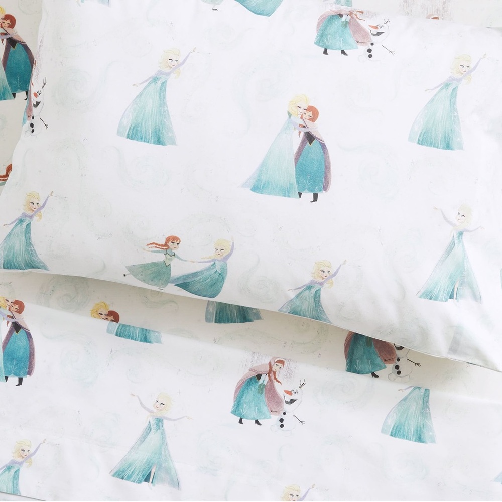 Pottery Barn Kids Frozen Bedding Set - White and Blue